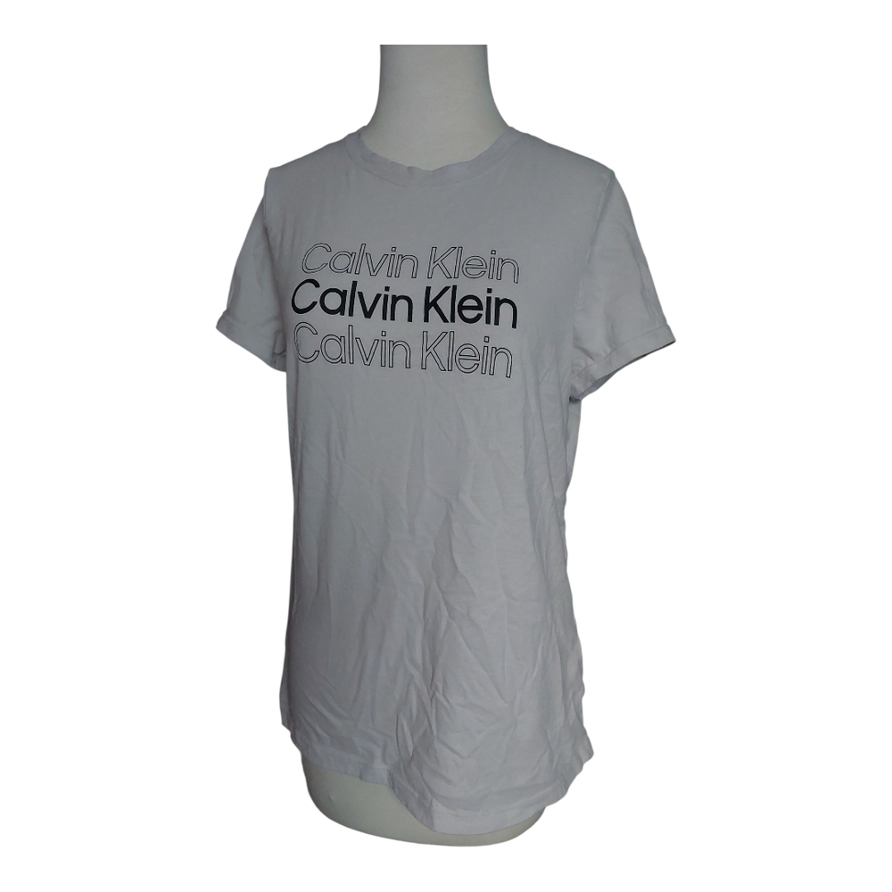Calvin Klein Gray Short Sleeve T-Shirt with Minimalist Design